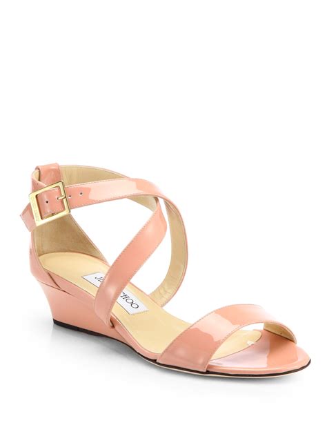 Patent leather sandals in Pink for Women 